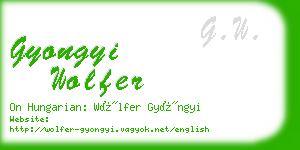 gyongyi wolfer business card